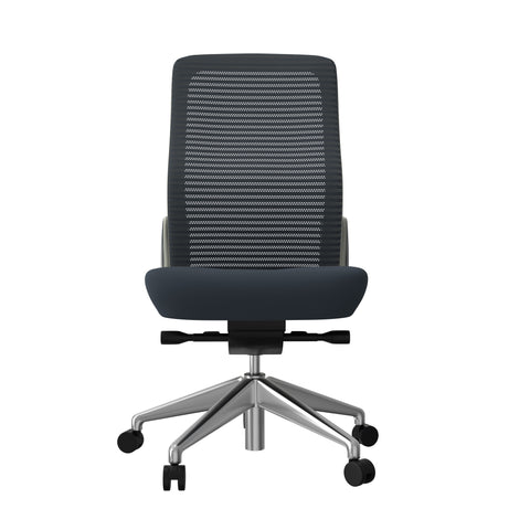 Gray/White/Polished Aluminum / Armless Mesh Office Chair