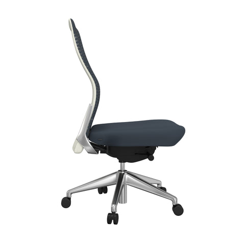 Gray/White/Polished Aluminum / Armless Mesh Office Chair