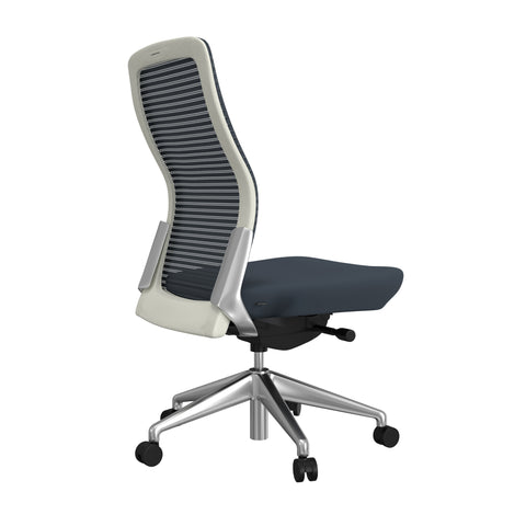 Gray/White/Polished Aluminum / Armless Mesh Office Chair