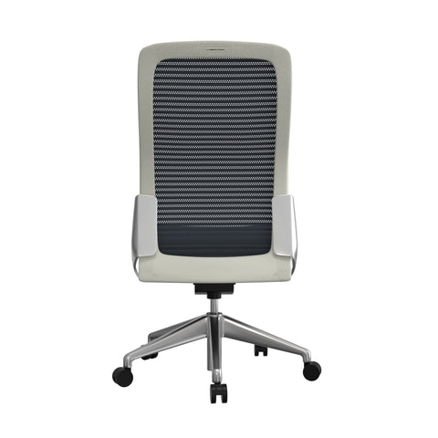 Gray/White/Polished Aluminum / Armless Mesh Office Chair