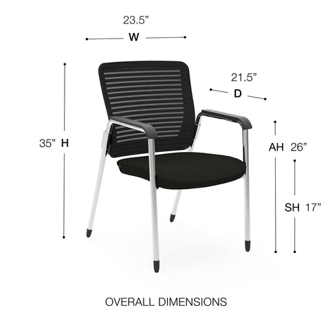 Black/Chrome / Set of 2 Visitor Chairs