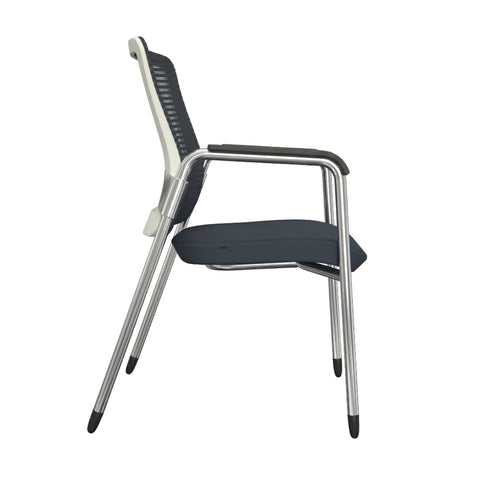 Gray/White/Chrome / Set of 2 Visitor Chairs