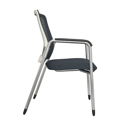Gray/White/Chrome / Set of 2 Visitor Chairs