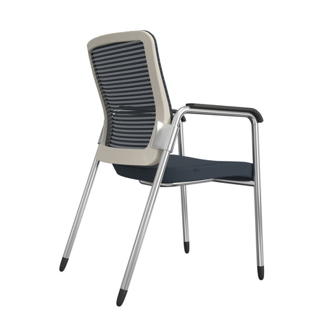 Gray/White/Chrome / Set of 2 Visitor Chairs