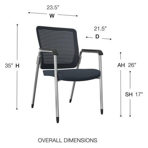Gray/White/Chrome / Set of 2 Visitor Chairs