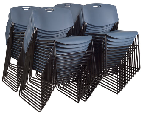 Romig Zeng 400lb Capacity Armless Stackable Chair – Ultra-Compact, Heavy-Duty Metal Frame with Durable Plastic Seat, Space-Saving & Versatile for Offices, Classrooms & Events