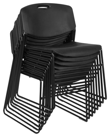 Romig Zeng 400lb Capacity Armless Stackable Chair – Ultra-Compact, Heavy-Duty Metal Frame with Durable Plastic Seat, Space-Saving & Versatile for Offices, Classrooms & Events