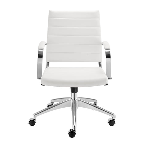 White/Aluminum / Low Back Office Chair