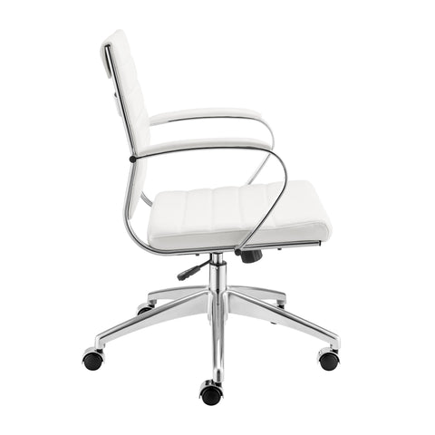 White/Aluminum / Low Back Office Chair