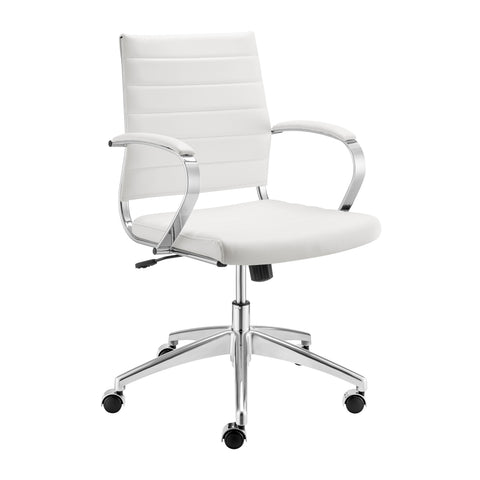 White/Aluminum / Low Back Office Chair