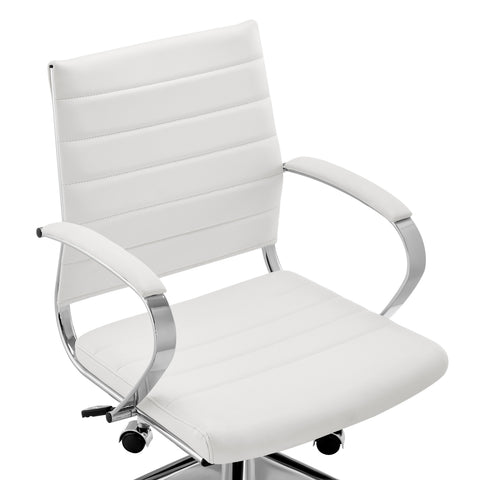 White/Aluminum / Low Back Office Chair