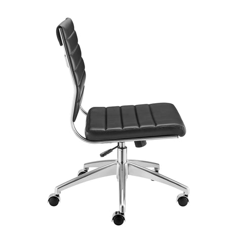 Black/Aluminum / Armless Low Back Office Chair