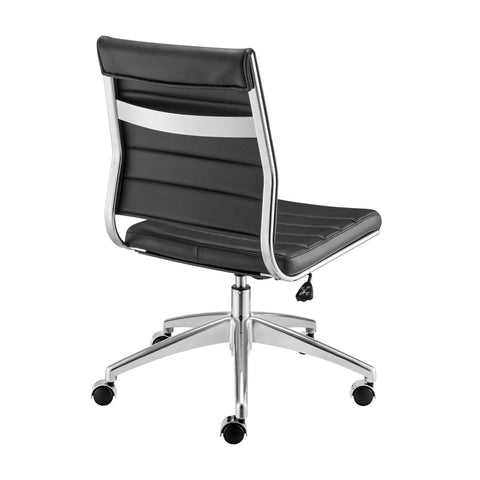 Black/Aluminum / Armless Low Back Office Chair