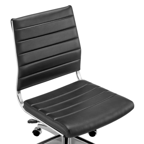 Black/Aluminum / Armless Low Back Office Chair