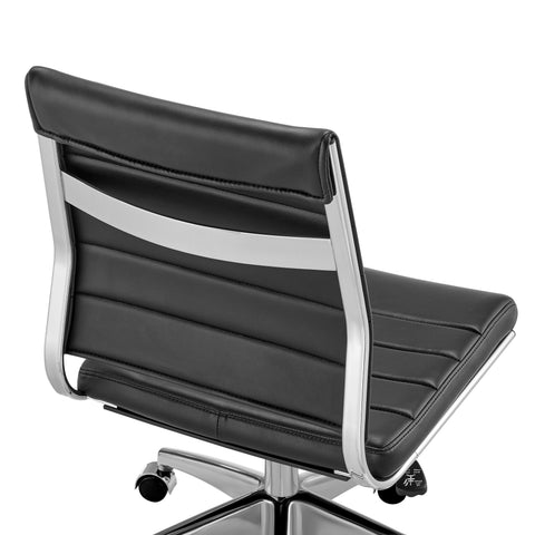 Black/Aluminum / Armless Low Back Office Chair