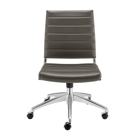 Gray / Armless Low Back Office Chair