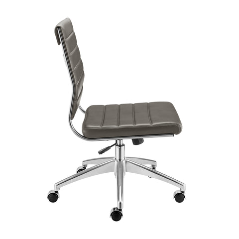Gray / Armless Low Back Office Chair