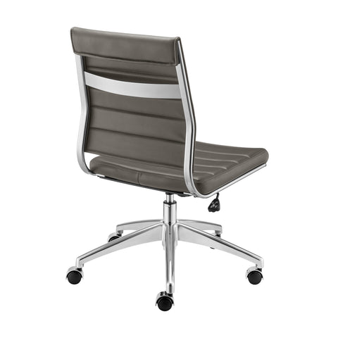 Gray / Armless Low Back Office Chair