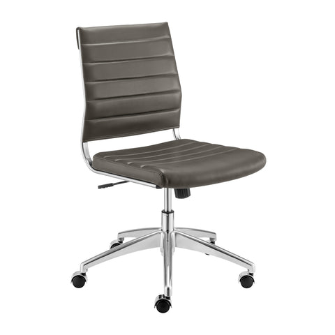 Gray / Armless Low Back Office Chair