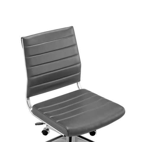 Gray / Armless Low Back Office Chair