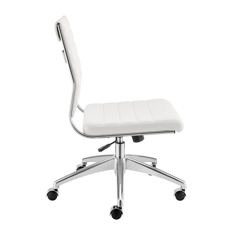 White/Aluminum / Armless Low Back Office Chair