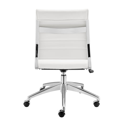 White/Aluminum / Armless Low Back Office Chair