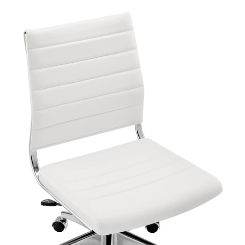 White/Aluminum / Armless Low Back Office Chair