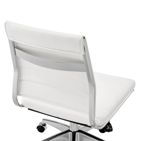 White/Aluminum / Armless Low Back Office Chair
