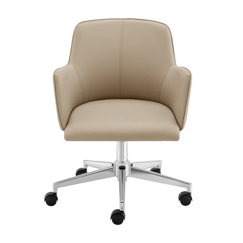 Eurostyle Sunny Pro Leatherette Swivel Office Chair with Chrome Base, Taupe