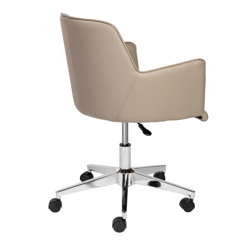 Eurostyle Sunny Pro Leatherette Swivel Office Chair with Chrome Base, Taupe