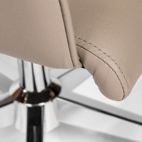 Eurostyle Sunny Pro Leatherette Swivel Office Chair with Chrome Base, Taupe