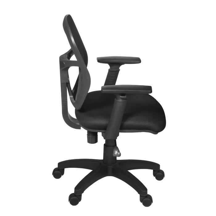 Regency Harrison Mesh Back Swivel Task Office Chair with Height Adjustable Arms- Black