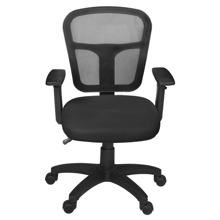 Regency Harrison Mesh Back Swivel Task Office Chair with Height Adjustable Arms- Black