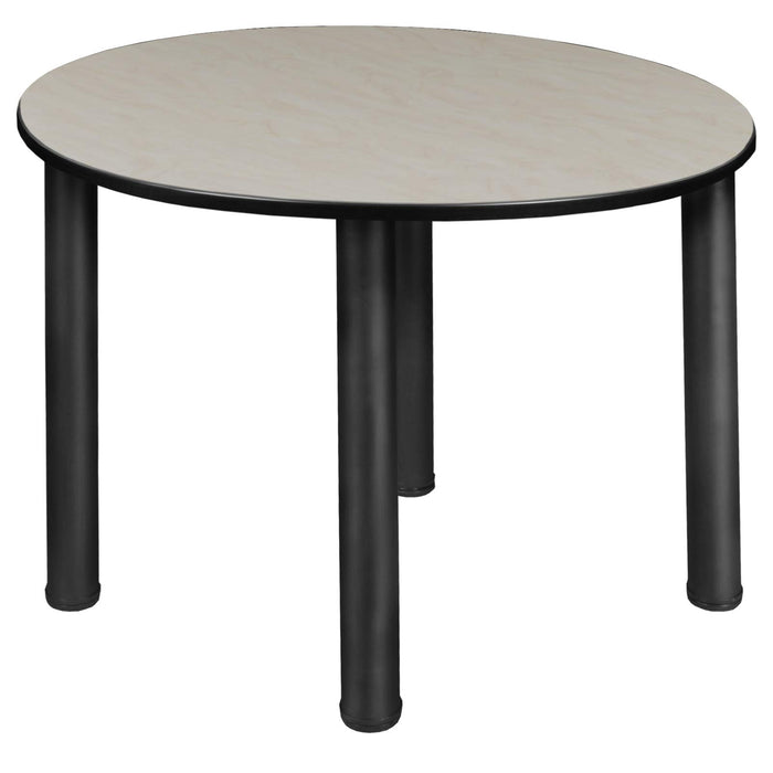 Regency Kee 36 in. Round Slim Breakroom Table Table - Maple Top, Black Legs