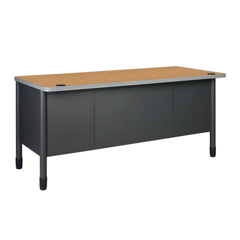 Medium / Grey / 60 Double Pedestal w/ Center Drawer