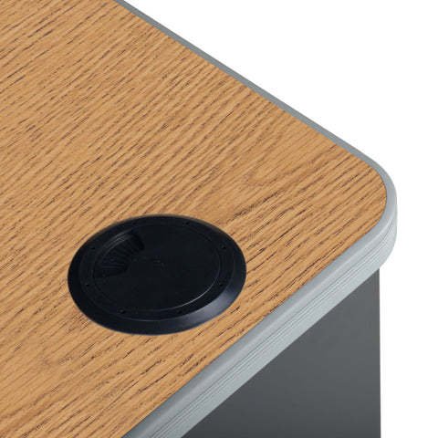 Medium / Grey / 48 Single Pedestal w/ Center Drawer