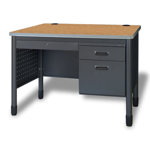 Medium / Grey / 48 Single Pedestal w/ Center Drawer