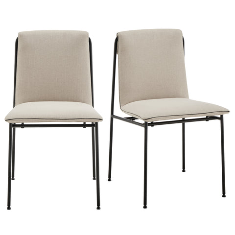Tan / Upholstered Dining Chair, Set of 2