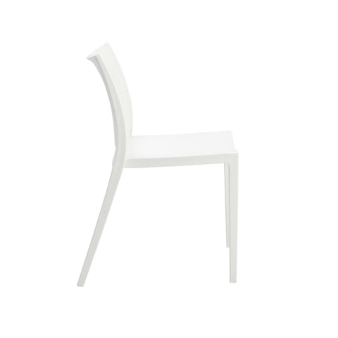 Eurostyle Leslie Stackable Outdoor Polypropylene Chairs, Set of 2, White
