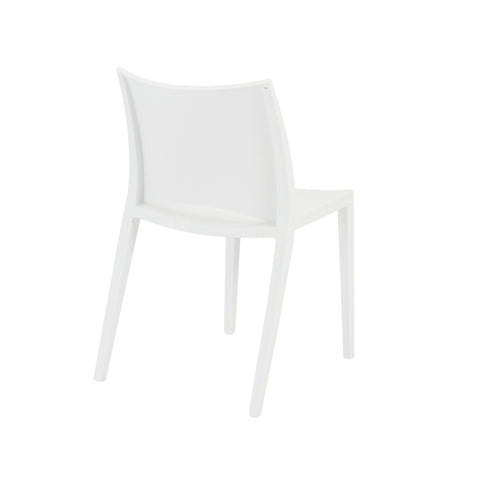 Eurostyle Leslie Stackable Outdoor Polypropylene Chairs, Set of 2, White