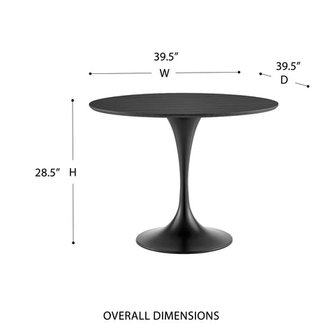 Black/Matte Black / 40 Round Dining Table