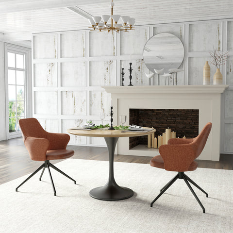 Oak/Matte Black / 40 Round Dining Table