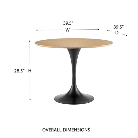 Oak/Matte Black / 40 Round Dining Table