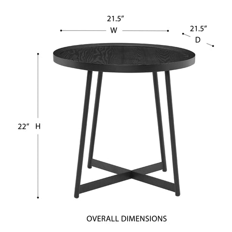 Black / Round Side Table