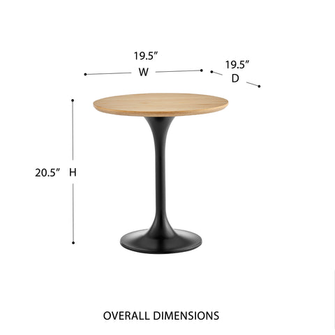 Oak/Matte Black / 20 Round Side Table