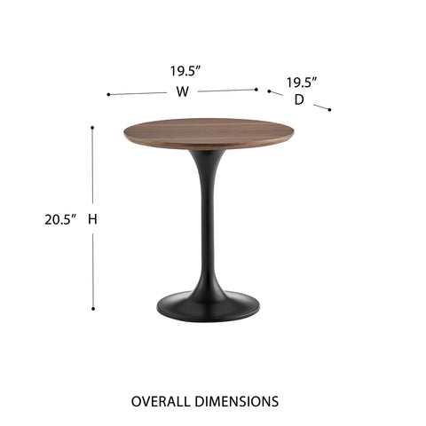 Walnut/Matte Black / 20 Round Side Table
