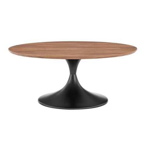 Walnut/Matte Black / 36 Round Coffee Table