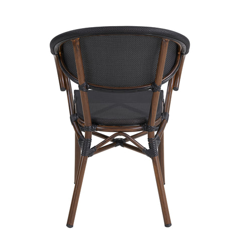 Eurostyle Jannie Stackable Outdoor Textilene Armchairs, Set of 2, Brown