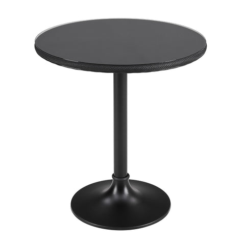 Eurostyle Erlend 30 Inch Outdoor Tempered Glass Bistro Table for 4, Black
