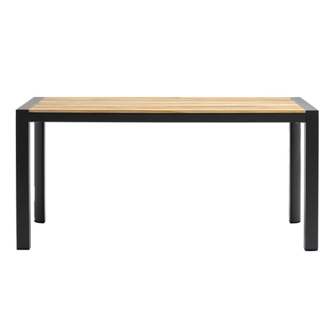 Eurostyle Skog 63 Inch Outdoor Dining Table for 6, Teak Top, Anthracite